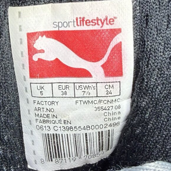 Puma Sky Hi Leather Hidden Wedge Shoes Black Gray Women’s Size 7.5 - Picture 7 of 7